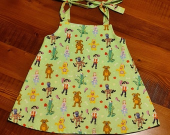 Aust made Girls dress (Wiggles character) tiestrap handmade, cotton, baby, girls, ladies, matching hair clips avaliable in other listings