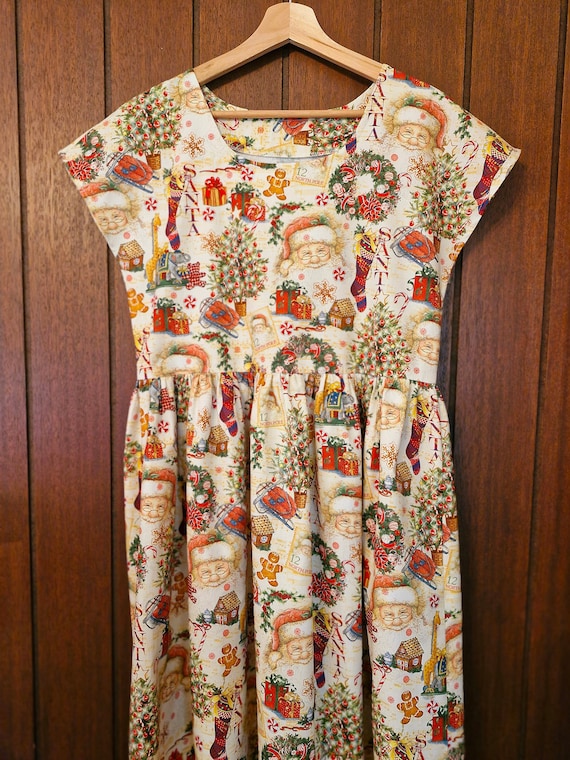 WOMENS Christmas Dress. Relaxed Fit. Aust Made (vintage Santa Christmas  Fabric) 100% Cotton. Adult Christmas Dress, Ladies Christmas Dress - Etsy