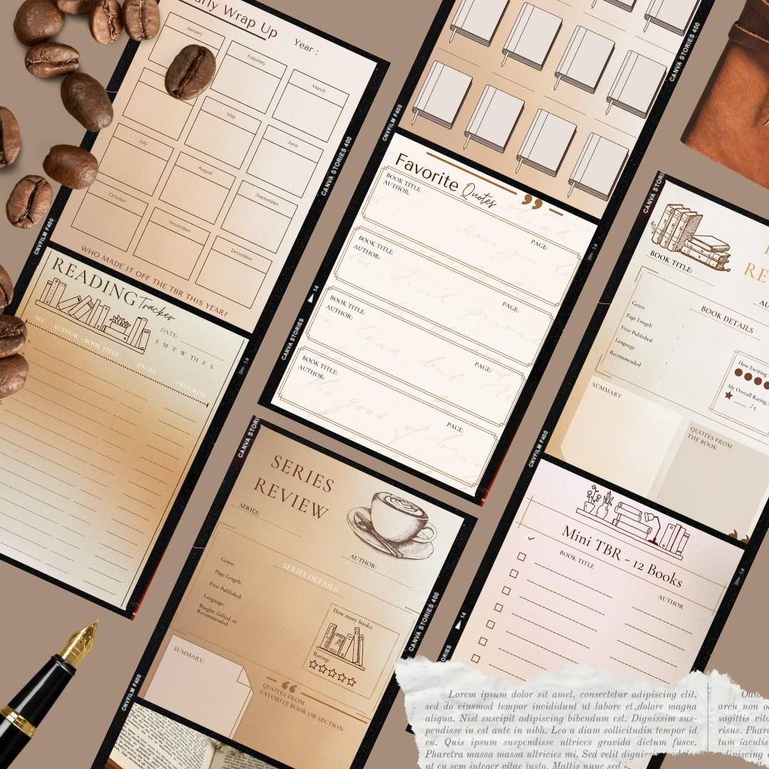 Printable Bookish Tracker DIY TBR Tracking Log Book TBR Log Review Log ...