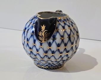 Crema de porcelana Lomonosov LFZ "Cobalt Net"