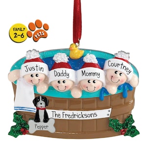 Personalisierte Familie Hot Pot Ornament 2,3,4,5,6 - Weihnachtsgeschenk mit Haustieren