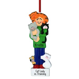 Katzenlady Ornament - Weihnachtsgeschenk - Haustiere - Kätzchen - Katzensitter - Crazy Cat Lady - Rettung - Kostenlose Personalisierung - Katzenliebhaber