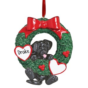 Black Lab Dog Ornament - Personalized Christmas Gift - Ornament for Puppy - Best Dog - Free Personalization - Dog&#39;s 1st Christmas - New Pet