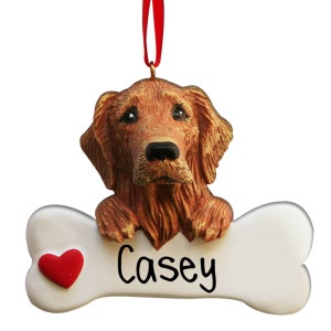 Golden Retriever Ornament - Personalized Dog Christmas Gift - Ornament for Puppy - Golden Retriever Gifts - Dog's 1st Christmas - New Pet
