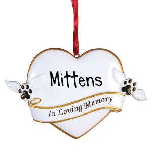 Personalized In Loving Memory Pet Heart Christmas Ornament - Dog that Passed Away - Cat - Forever in our Hearts