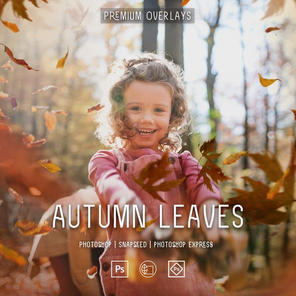 95 Autumn Leaves Overlay, Falling Leaves, Photoshop Overlays, Fall Overlays, Leaves background, Autumn Leaf, Overlays for Photoshop