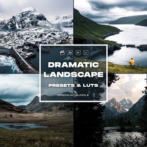 16 Dramatic Landscape Presets & LUTs | Cinematic| Video and Photo | Mobile and Desktop | Lightroom | Premiere Pro| Da Vinci | Final Cut Pro|