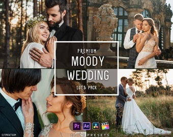 30 Moody Wedding LUTs Color Grading | Video and Photo | Mobile & Desktop | Adobe After Effects | Premiere Pro | Da Vinci | Final Cut