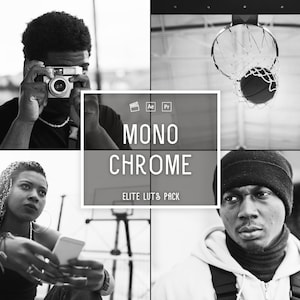 Monochrome LUTs Color Grading | Video und Foto | Mobile & Desktop | Adobe After Effects | Premiere Pro| Da Vinci | Final Cut | Schwarze Luts