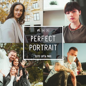 20 perfecte portret-LUT&#39;s Kleurcorrectie | Video en foto | Mobiel en desktop | Adobe After Effects | Première Pro | DaVinci | Finalcut Pro