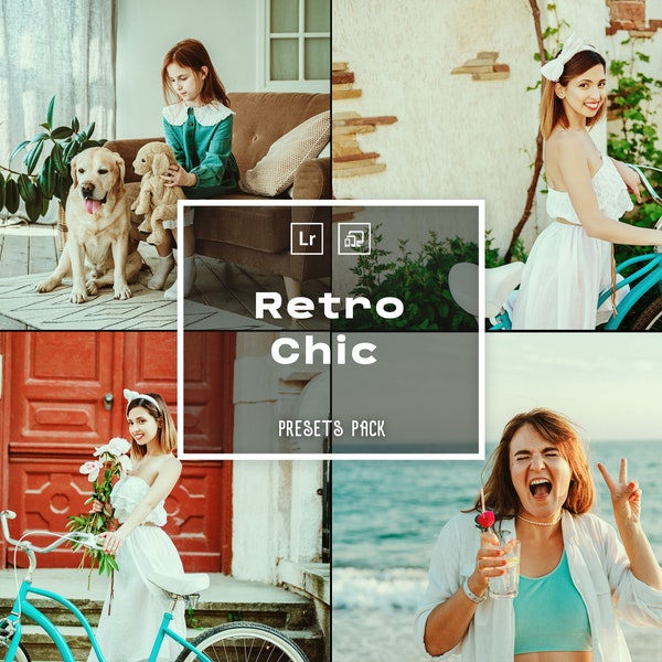 10 Retro Chic Presets | Create Timeless Imagery, Vintage, Aesthetic, Analog Film, Old School Presets, Lightroom Photo Editing