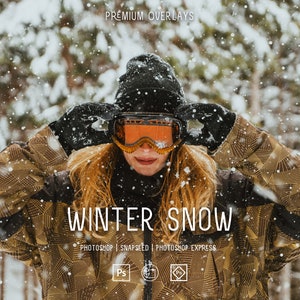 Snow Overlays | 4K Realistic snow, falling snow overlay | Blowing snow filter| Winter bokeh overlays | Christmas overlay |Photoshop overlays