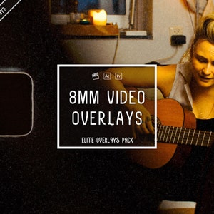 20 4K 8mm Grain Video Overlays | Old 8mm Retro Camera Grains, Frames & Cinematic Dust | VFX Film Video Overlays