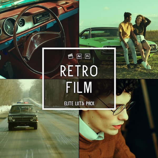 32 Retro Film Luts | Vintage Aesthetic Luts, Classic VHS Cinematic, Classic Fashion Effect | Firm Noir Luts | Video Editing |