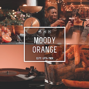 11 Moody Orange LUTs Color Grading | Photo and Video | Mobile & Desktop | Video Presets| Premiere Pro | Lumafusion| Final Cut Pro | Car LUTs