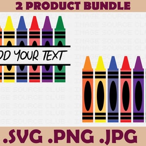 Crayon SVG, PNG | Teacher Split Monogram | Crayola |  300 DPI Transparent Vector
