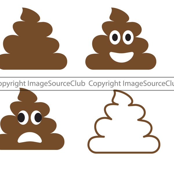 Poop PNG, SVG, JPG Files | Funny Shit Face, Stool Digital Files | Transparent, Vector Poop & Shit | Instant Download | Commercial Use