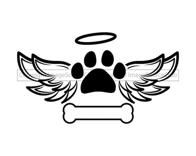 Memorial SVG & PNG Angel Wings With Heart Frame and Halo | Transparent ...