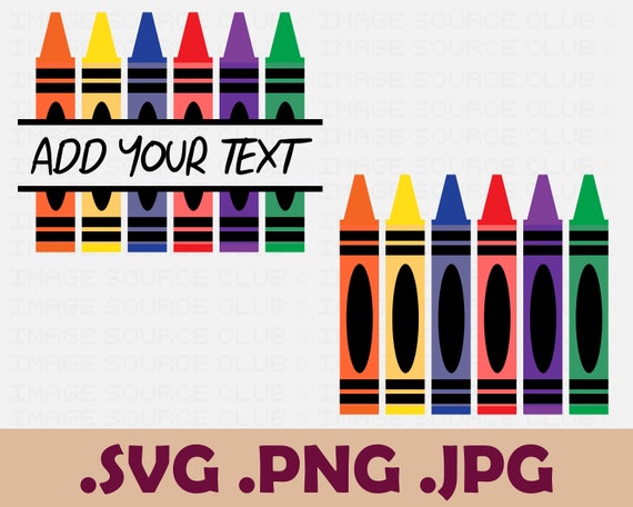 Crayon SVG PNG Teacher Split Monogram Crayola 300 DPI | Etsy UK