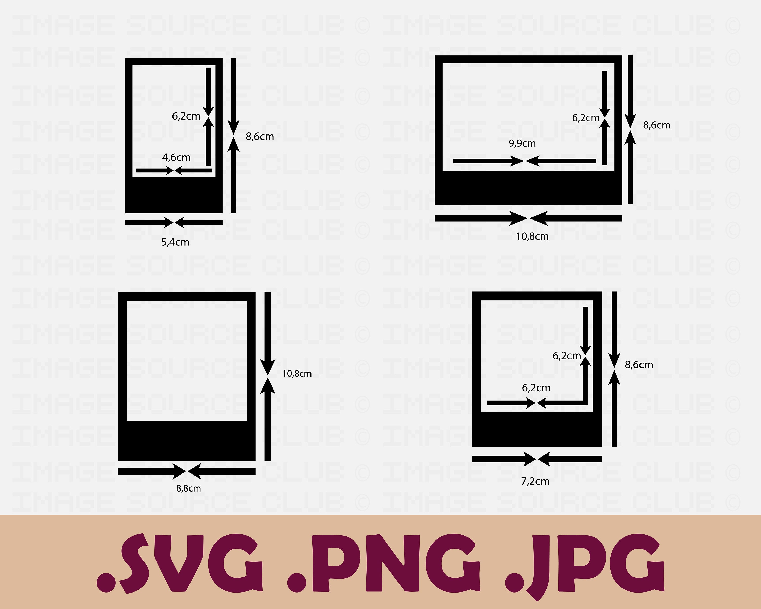 Printable Photo Frame Templates PNG and SVG Digital Files - Etsy