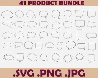 Comic Speech Bubble Clipart: Blank Dialog Box, SVG PNG (Commercial Use)