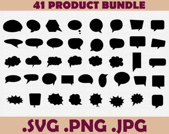 Comic Speech Bubble Silhouettes: Vector Clip Art (SVG, PNG, JPG)