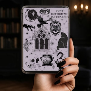 Gothic Kindle Insert for Clear Case Printable Spooky Aesthetic Reading Digital Download Dark Vibe Gothic Theme Kindle Paperwhite Colorsoft