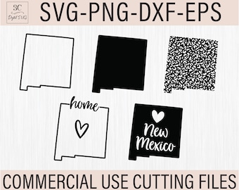 New Mexico SVG Bundle, New Mexico Outline Clipart, New Mexico Shirt Svg, New Mexico Clipart, Svg Files for Cricut