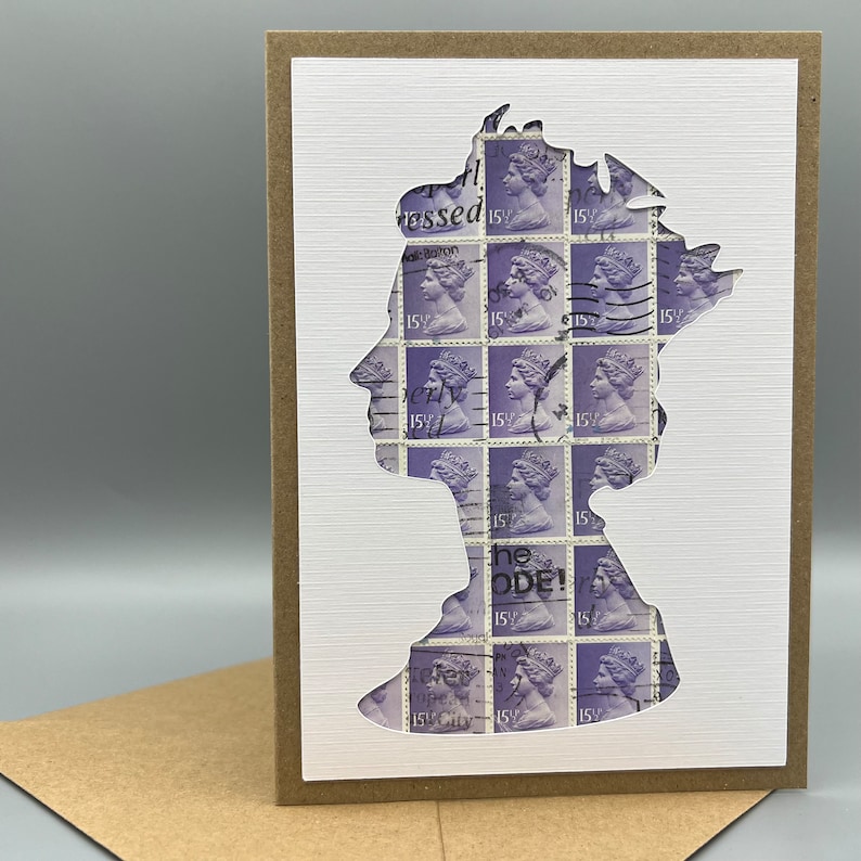 Vintage Postage Stamp Greeting Card or Note Card the Machin Silhouette