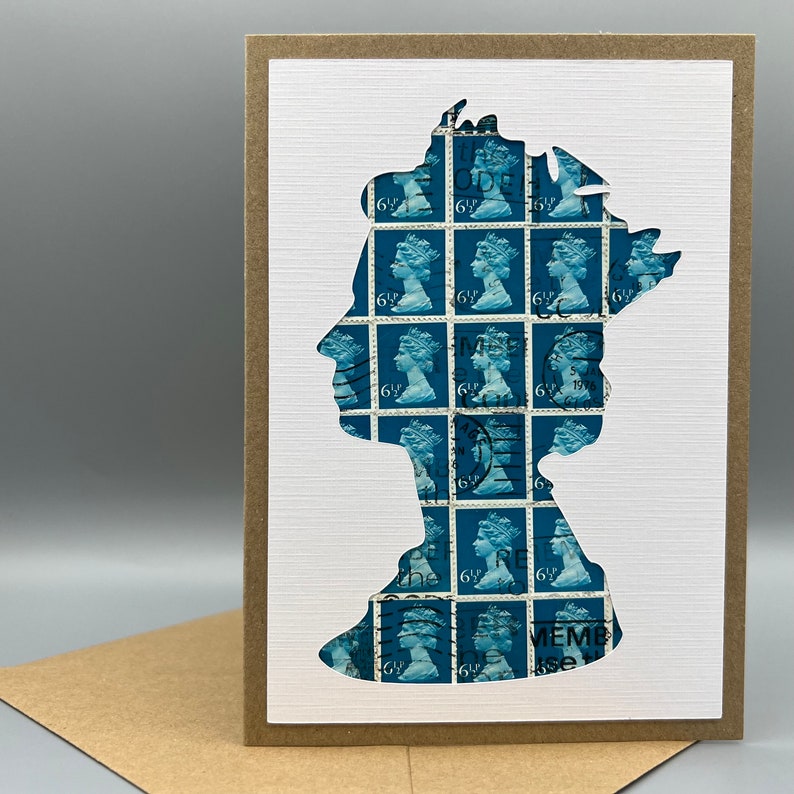 Vintage Postage Stamp Greeting Card or Note Card the Machin Silhouette
