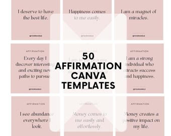 Canva Templates Affirmations | Social Media Bundle Affirmations | Instagram Template | Business Coaches Ideas