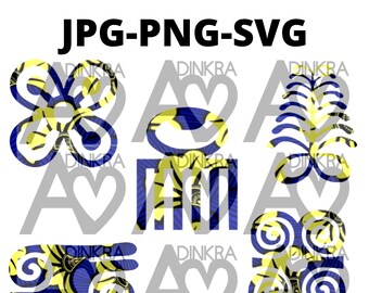 Yellow Flower 5 Adinkra Symbol Digital File  SVG/PNG/JPG