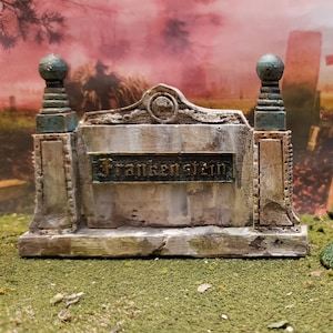 Distressed Miniature Frankenstein Tombstone