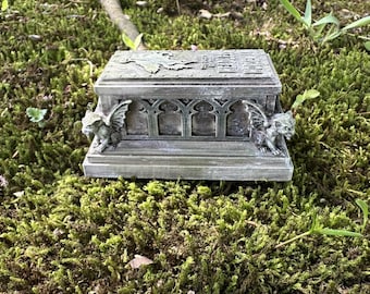 Mini lápida del Jinete sin Cabeza, Impresión 3D Dept 56, Ciudad Embrujada, Casa de Muñecas