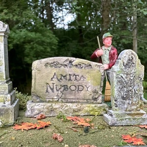 Set 7 Distressed  Cemetery Tombstones 3 Piece Set