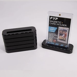 Premium Sleek Black Card Stand For25-45pt and 100-130pt Magnetic Card Holder Display Stand