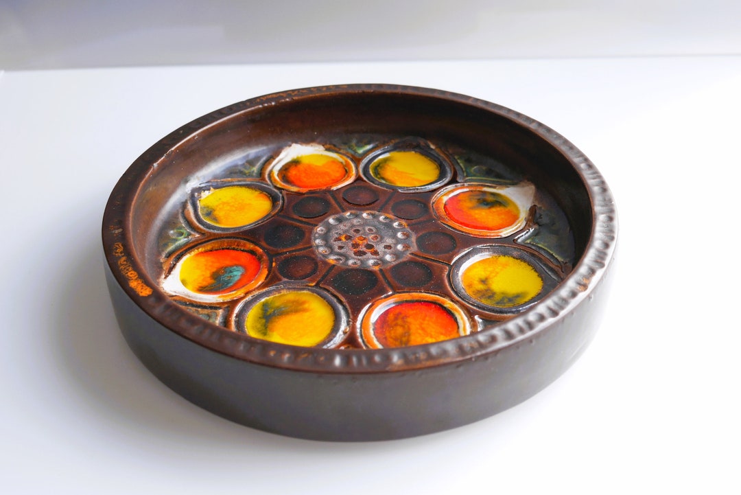 Vintage Pottery Plate With Amazing Pattern and Glazing Etsy