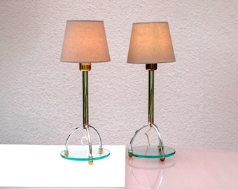 Scandinavian "Skymning" vintage Neo Art Deco Chrome glass table lamp, US plug option. Shipping and New US tariff included in the price.