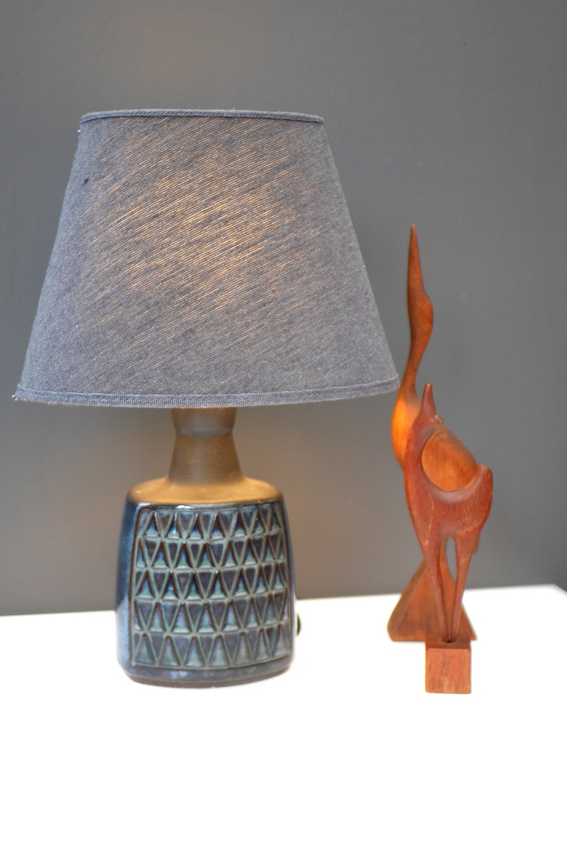 Pottery table lamp. Mid-century modern Danish design, a vintage Scandinavian ceramic lamp from Soholm Söholm, Denmark With free delivery image 10
