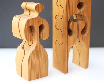 Gunnar Kanevad Pine Sculpture Puzzle, Scandinavian Mid-Century Modern Shipping and New US tariff included in the price