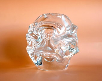 Mid-century modern  handmade crystal vase, by Börne Augustsson for  Aseda (Åseda), Sweden. Shipping and New US tariff included in the price