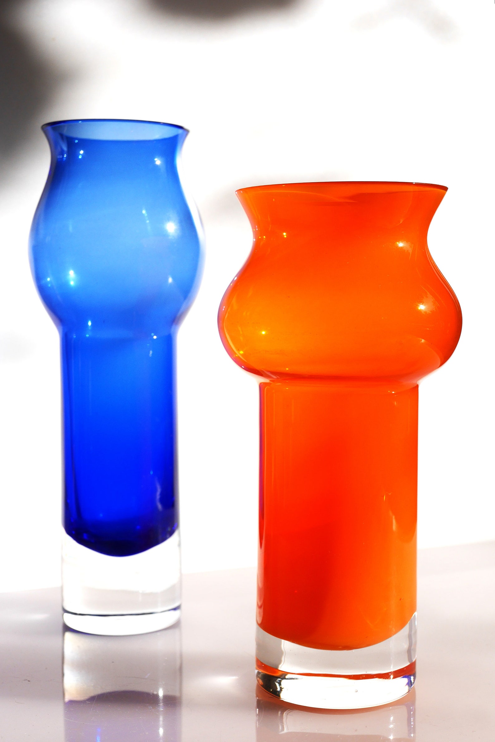 Midcentury Modern Bright Orange Glass Vases Made by Bo Etsy