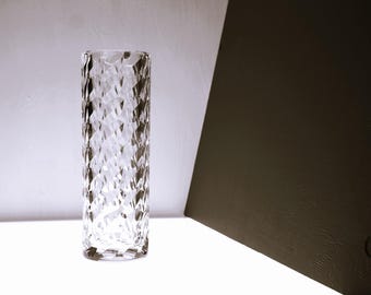 Scandinavian Mid-century modern art glass vase Vintage cut crystal vases for Orrefors. Shipping and New US tariff included in the price