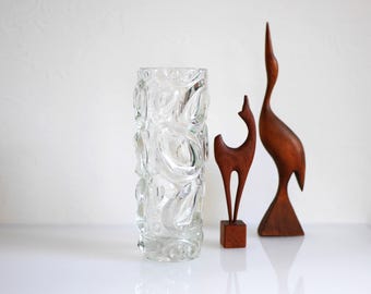 Mid-century modern Czech glass vase made by Frantisek Peceny, for Sklo Union. Shipping and New US tariff included in the price