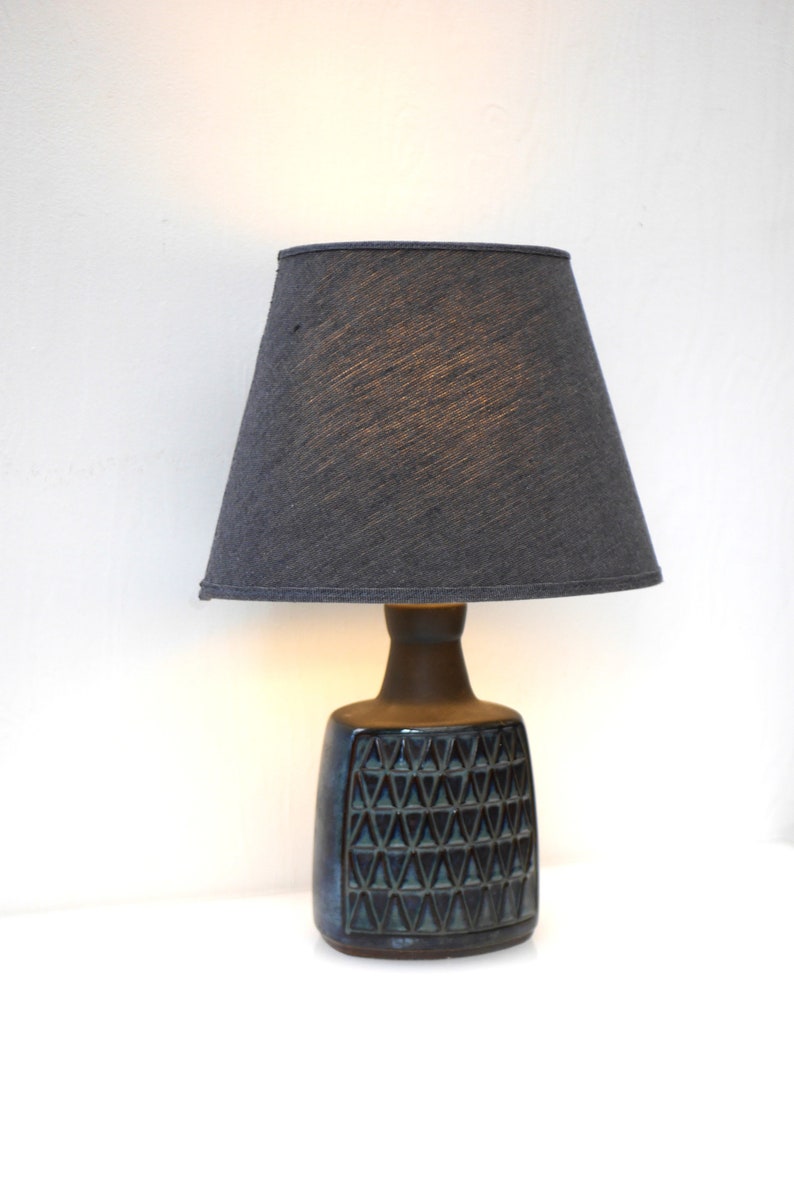 Pottery table lamp. Mid-century modern Danish design, a vintage Scandinavian ceramic lamp from Soholm Söholm, Denmark With free delivery image 2