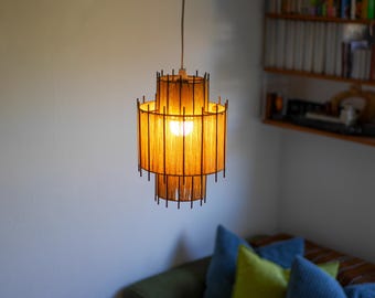 Sisal & Fabric Pendant Lamp: Scandinavian Mid-Century Modern Lighting from Domus Sweden