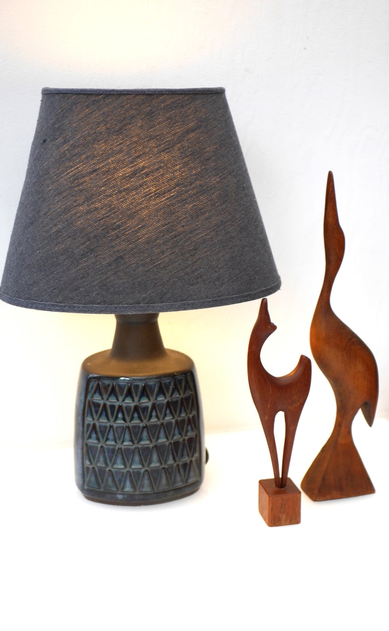 Pottery table lamp. Mid-century modern Danish design, a vintage Scandinavian ceramic lamp from Soholm Söholm, Denmark With free delivery image 4