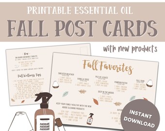 Herbstlieblinge Druckbare Postkarte zur Ankündigung der neuen doTERRA-Produkte von Convention (2021) | Ätherische Öle, Diffusormischungen, Reinigung