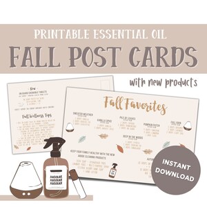 Cartão postal para impressão dos favoritos do outono anunciando os novos produtos doTERRA da Convenção (2021) | Óleos Essenciais, Misturas Difusoras, Limpeza