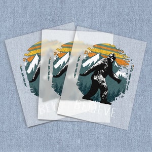 Sasquatch Believe DTF Heat Transfer, Big Foot Iron-on Transfer, Direct-To-Film Home Iron Full Color Transfers Ready To Press, Craft Iron Ons
